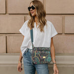 PALAY Cross Bag for Women with 21x10x18cm Triple Zipper Pouches and Nylon Material | Purple Shoulder Tote