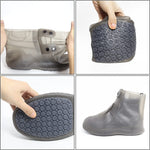 PALAY Silicone Shoe Covers for Rainy Days with Double Snap Closure and TPE Sole | Fits Size 9‑11