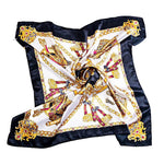 PALAY Women Square Scarf for Head and Neck with Silk Feel 90x90cm | Black Accessory