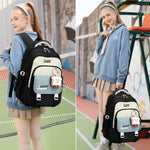 PALAY School Backpack for Students with 3 Zip Compartments and Padded Shoulder Straps | Khaki Casual Style