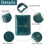 PALAY Small Wallet for Women with 8 Card Slots and RFID Blocking | Vintage Turquoise PU Leather Trifold Purse