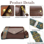 PALAY Shoulder Bag for Women featuring 5 Compartments and Snap Closure 19x13x12cm | Vintage Brown PU Crossbody