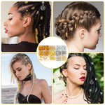 PALAY Hair Jewelry for Women Braids featuring 220 pcs Alloy Charms Rings and Cuffs Accessories