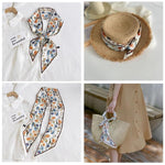 PALAY Women Silk Scarf for Suits and Blazers featuring Floral Print 59 in Long | 3 PCS Set