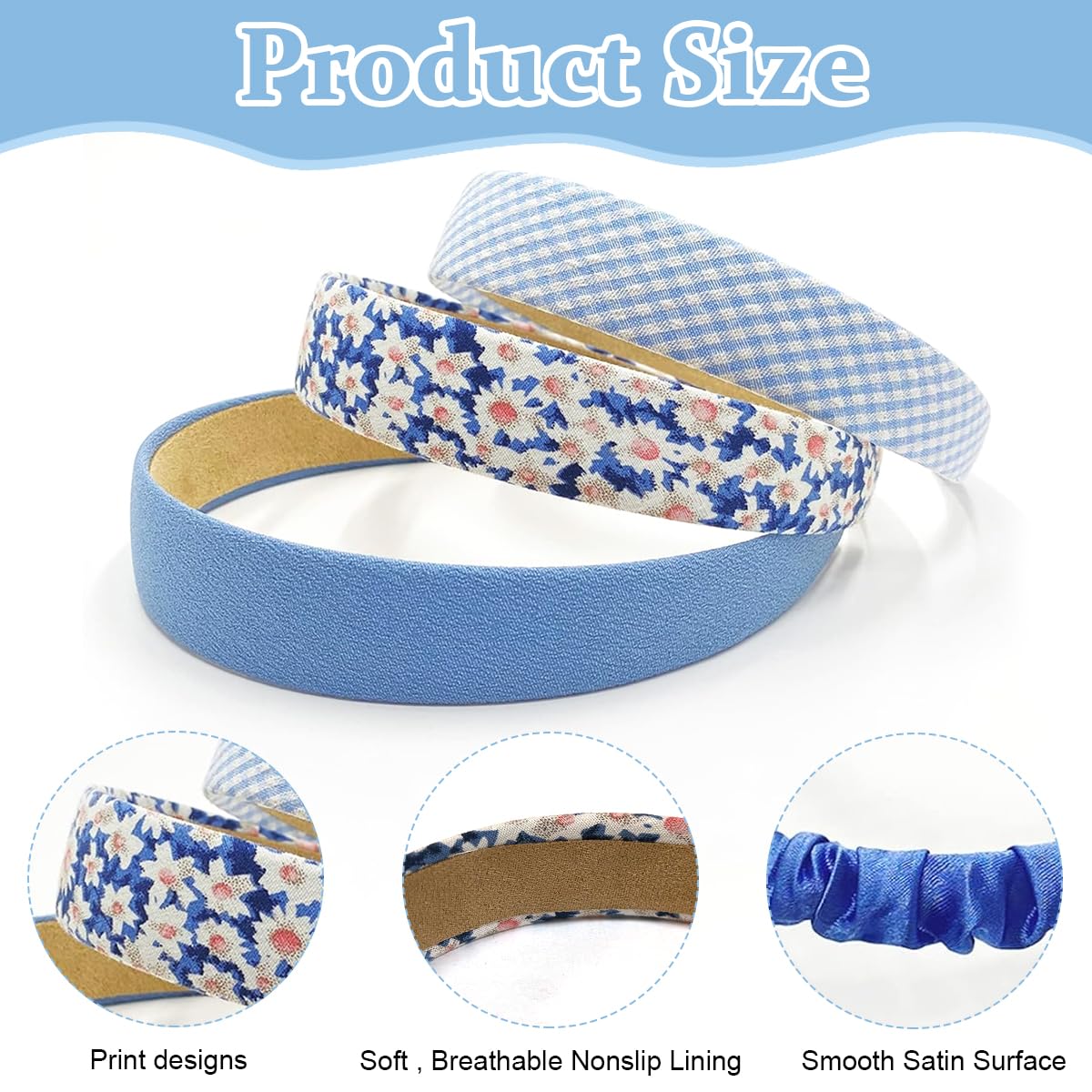 PALAY Headband Set for Women featuring 7pcs Blue Pearl and Flower Designs | Ideal Gift
