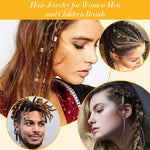 PALAY Hair Jewelry for Braids featuring 220 pcs metal rings and crown charms in gold for women