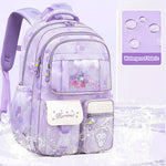 PALAY® Kuromi Backpack for School Girls Sanrio Kuromi School Backpack Multi Layer Large Book Bag Burden Relief Travel Backpack School Backpack for 8-16 Years Olds School Girls Teens, 45x31x19cm