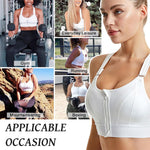 PALAY Sports Bra for Women with Front Zipper and Adjustable Straps | High Impact Gym Support