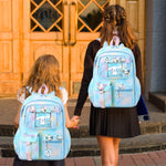 PALAY School Bag for Girls with 6 Badges and Ergonomic Support | Waterproof Nylon Backpack