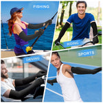 PALAY UV Protection Arm Sleeves for Driving and Cycling with Non Slip Palm & Touch Screen | 22.2 in Long Nylon Ice Silk Design for Women