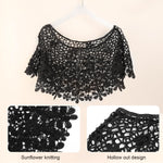 PALAY Knitted Shawl Capes for Women featuring Floral Crochet Pattern | Elegant Beachwear Cover Up