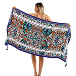 PALAY® Satin Silk-Feel Scarf for Women Stylish Large Shawl Wraps For Evening Dresses, Soft Print Travel Scarf, Multi-Use Sun Protection Exotic Beach Coverups - 180 * 90cm