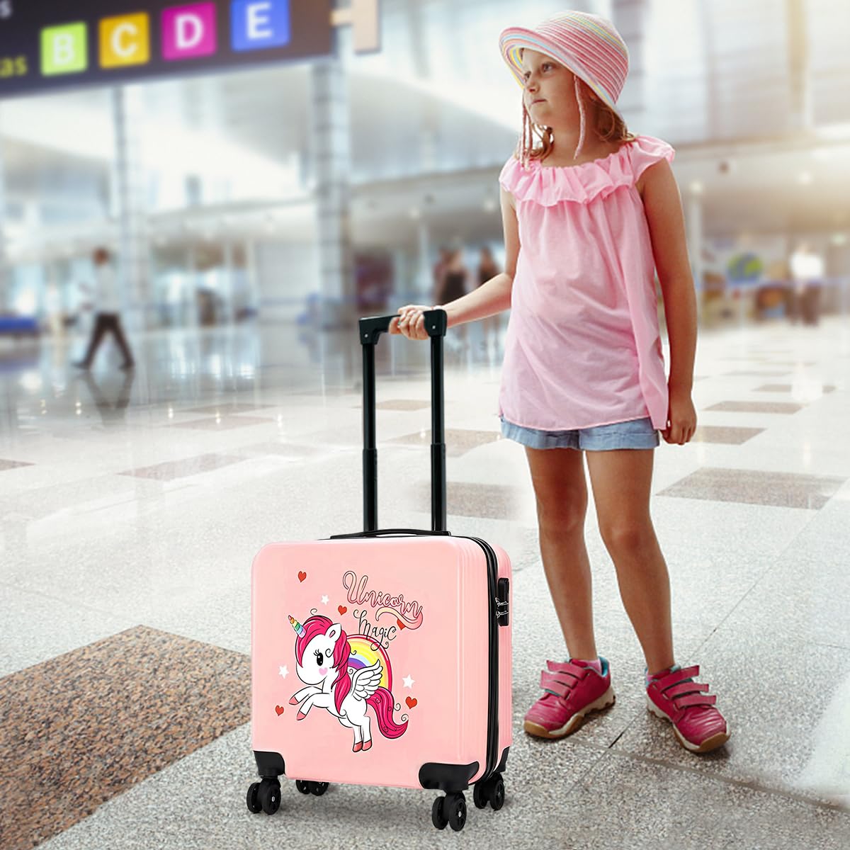 PALAY Kids Carry On Luggage for Travel with Coded Lock and 4 Spinner Wheels | 20 Inch ABS+PC Hardshell Case