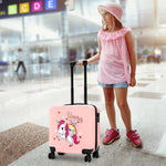 PALAY® Kids Travel Luggage 20'' Wheeled Luggage with Combination Password Lock Sturdy PC Travel Suitcase Cute Cartoon Unicorn Carry-on Wheeled Luggage Travel Roller Luggage School Gift for Students