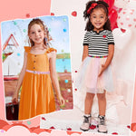 PALAY Rainbow Waist Belt for Girls with 35.4in Metal Buckle in Pink & Rainbow | PU Leather