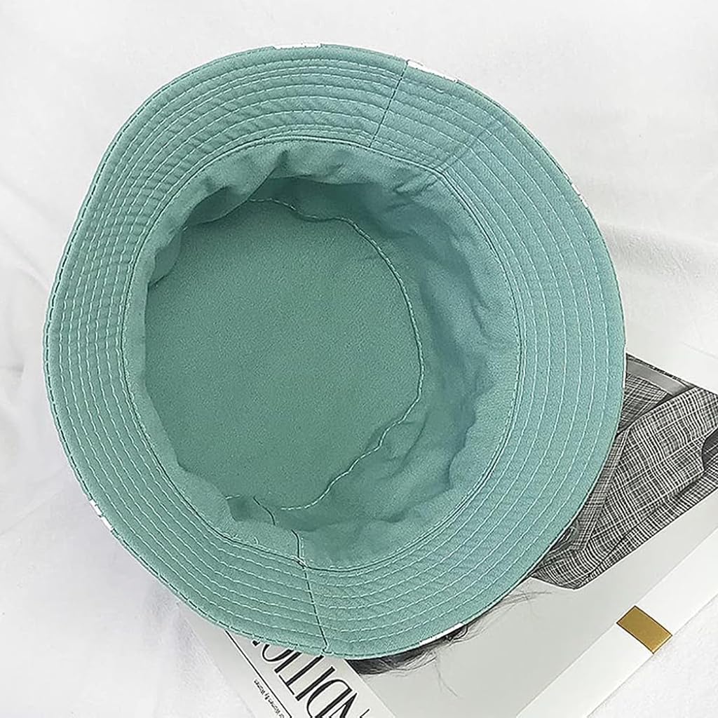 PALAY Sun Hat for Women featuring Reversible Design and Wide Brim Cotton Comfort | Mint Green Daisy 58cm