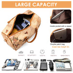 PALAY Tote Bag for Travel with 48x24x30cm Capacity featuring Removable Strap and Waterproof PU | World Map Retro Print