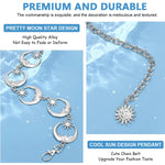 PALAY® Woman Waist Belt Moon Star Metal Chain Belt for Women Stylish Ladies Belly Belt Accessories for Blazer, Suit, Dress, Jeans, Gown (Silver)