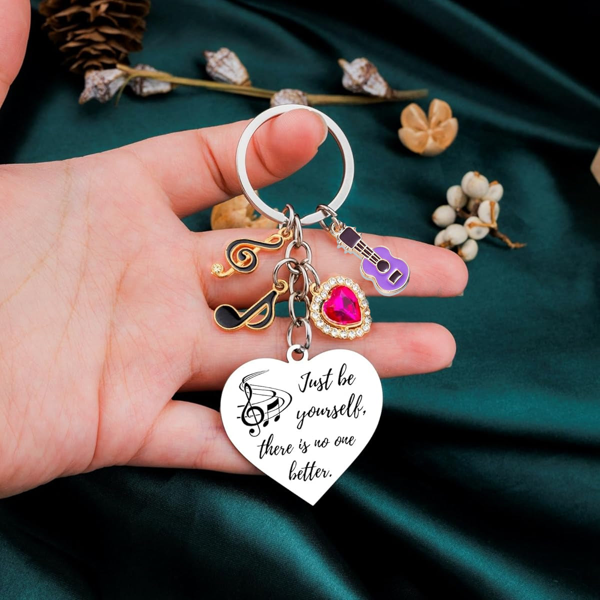 PALAY® Taylor Swift Music Lover Keychain Gifts, Inspirational Keyring Heart Charm Music Note Charm Keyring Gift for Fans Teen Girls Daughter Women Cute Keychains