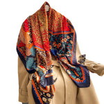 PALAY Satin Scarf for Women 43.5×43.5 in with Tree of Life Print | Silky Polyester Shawl