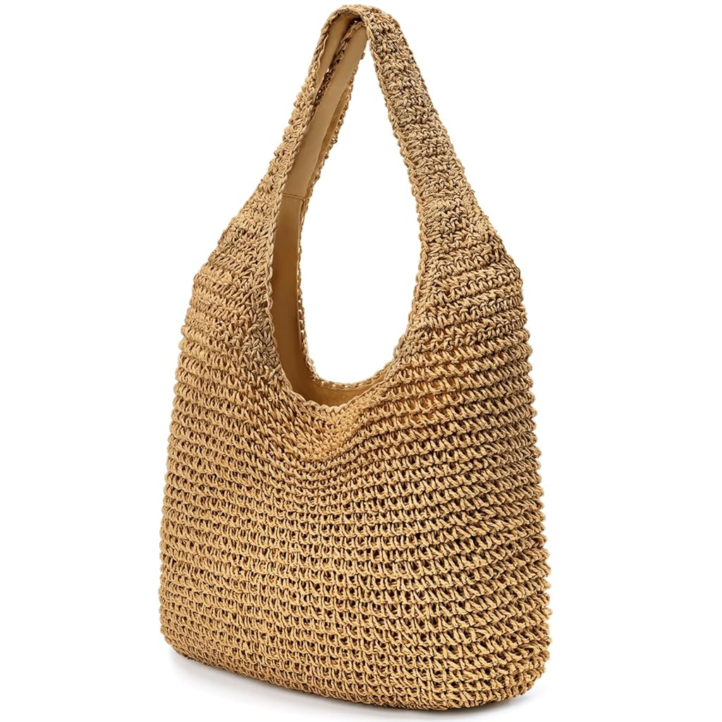 PALAY® Straw Beach Bag for Women Summer Woven Beach Tote Bags Shoulder Handbags Boho Bag