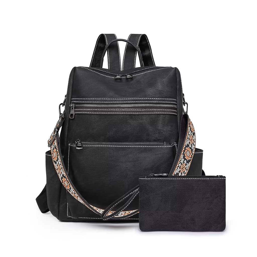 PALAY® Backpack for Women Fashion PU Tote Bag Shoulder Bag with Small Utility Hand Bag, Fashion Variable Tote Shoulder Backpack Multi Layer Casual Day Bag Travel Backpack