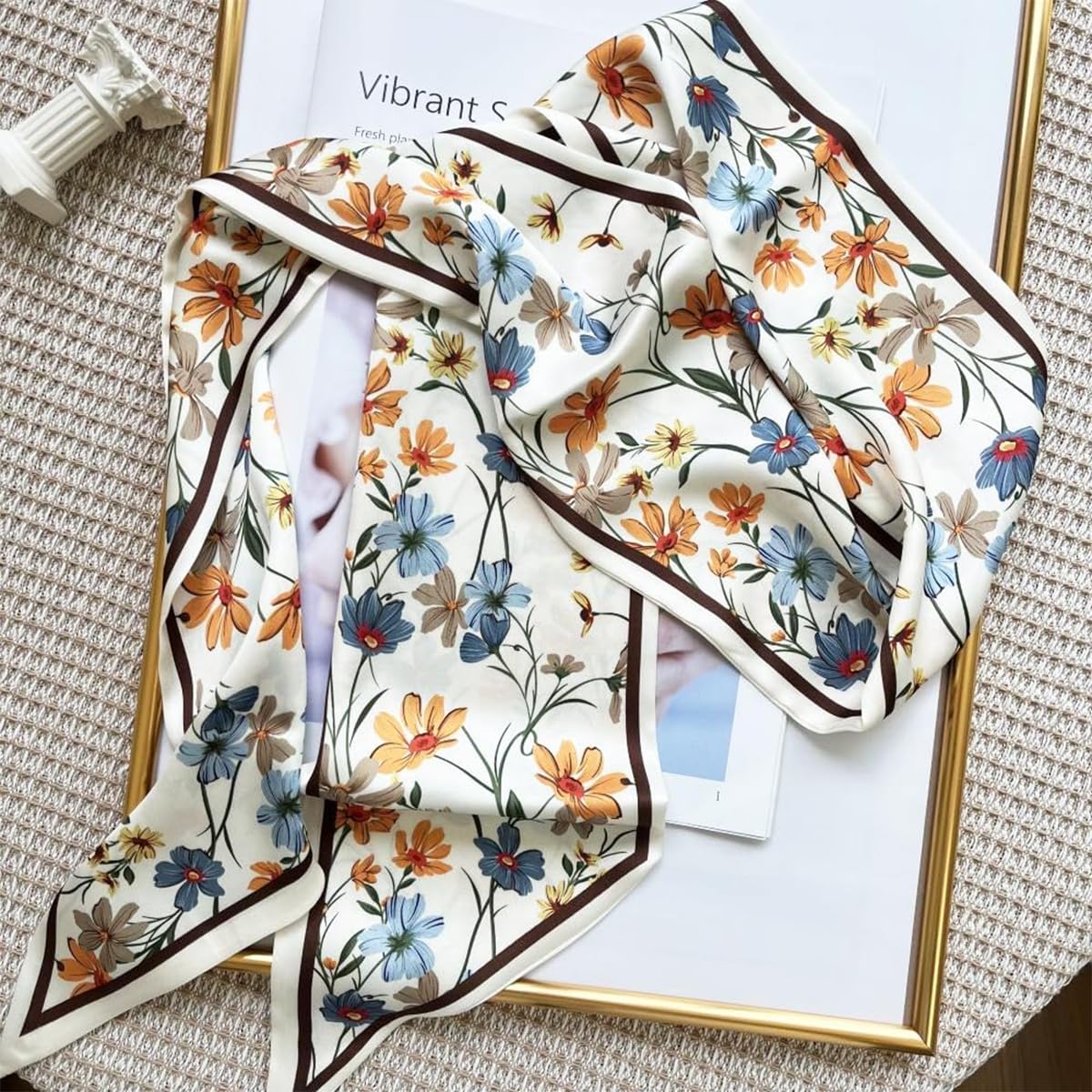 PALAY Silk Scarf Combo for Suits and Blazers featuring Floral & Horse Prints | 59 in Long