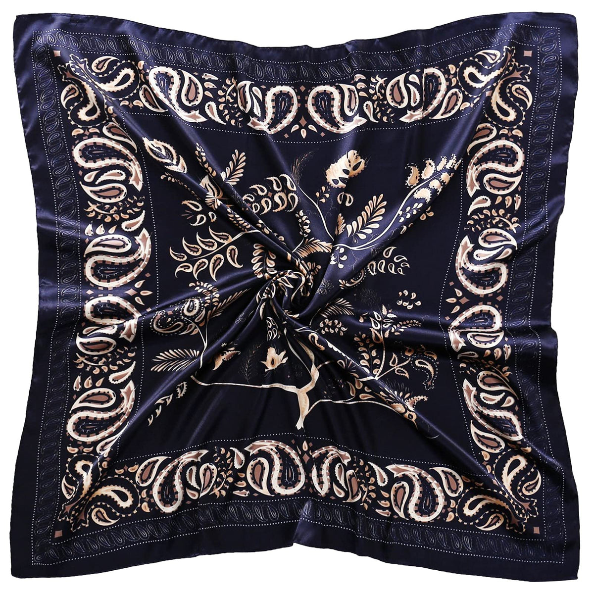 PALAY Women Satin Scarf 35x35 in for Hair and Neck featuring Elegant Jacquard Print | Gift for Ladies