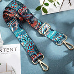 PALAY Crossbody Strap for Purses Adjustable 27–53 in with Metal Buckle & Embroidered Pattern | Nylon Cotton Replacement Handbag Strap