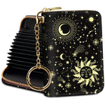 PALAY® Credit Card Holder RFID Wallet, Small Card Holder Wallets for Women with Keychain Zipper, Funny Leather Print Accordion Gift