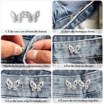 PALAY® Pant Waist Tightener, Butterfly Jeans Buttons for Loose Jeans, Adjustable & Detachable Waist Tightener for Jeans