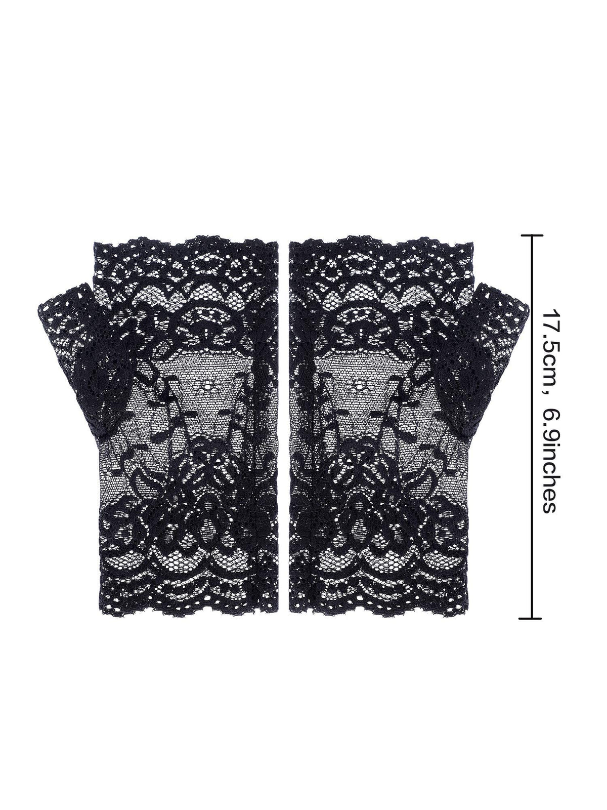 PALAY Lace Gloves for Women with Fingerless Design and Floral Pattern | Ideal for Prom and Dance Party