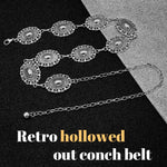 PALAY Waist Belt for Women featuring Silver Metal Concho Design | Vintage Boho Chain 3PCS