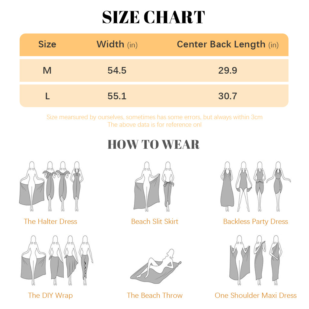PALAY® Fashion Pareo Women Beach Cover Bikini Cover-up Wrap Cover Dress Thin Strap Beach Cover-up Backless Dress Sarong, L