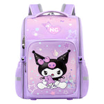 PALAY® Kuromi Backpack for School Girls Sanrio Kwaii School Backpack Multi Layer Book Bag Burden Relief Student Backpack Travel Backpack School Gift