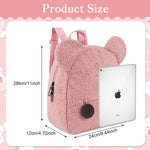 PALAY® Girls Backpack Cute Pink Bear Plush Backpack Kawaii Casual Bag for Girls Travel Backpack Day Pack Birthday Christmas Gift for Girls, 28x27x13cm