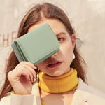 PALAY® Women Small Leather Purse Women Purse Mini Card Bag Fashion PU Multi Compartments Coin Bag Cash Bag, 10x8x4cm