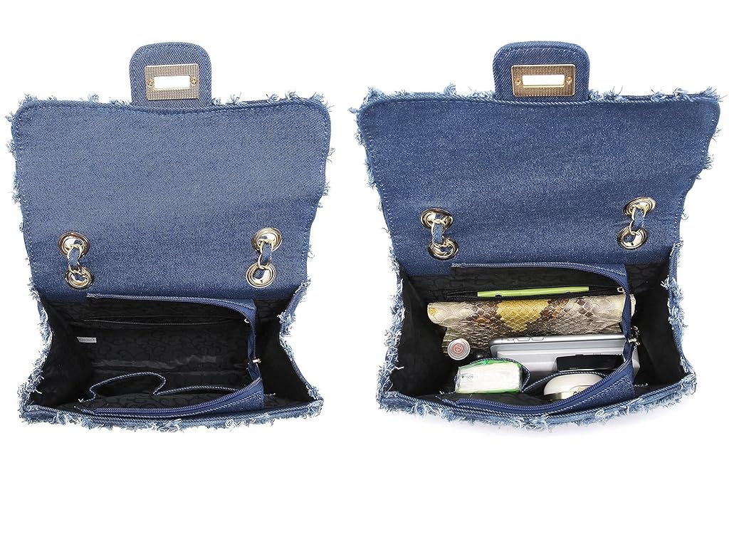 PALAY® Small Shoulder Bag for Women Fashion Blue Denim Crossbody Shoulder Bag Chain Bag Shoulder Bag Phone Bag Evening Bag Metal Interlock Closure Dainty Casual Shoulder Bag