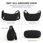 PALAY® Crossbody Bag for Woman Men Hobo Sling Crescent Bags Trendy Small Shoulder Bag Purse Dumpling Casual Handbag Adjustable Strap-Black