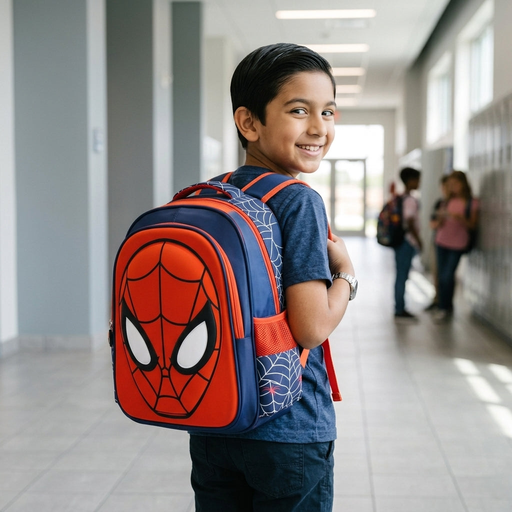 PALAY 3D Spiderman School Backpack for Kids Waterproof Large School Bag