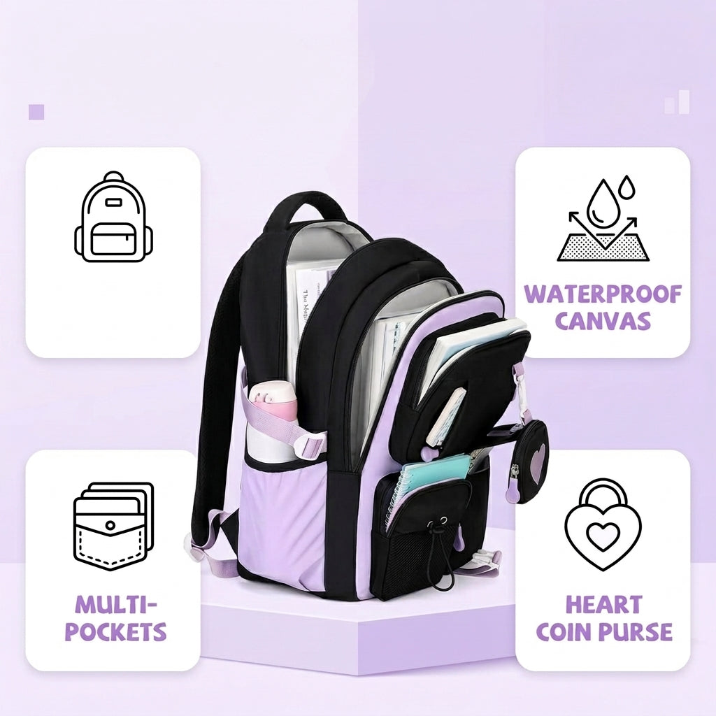 PALAY School Backpack for Girls – Lightweight School Bag for Students