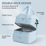 PALAY Insulated Lunch Bag for Office Blue Quilted Tiffin Bag