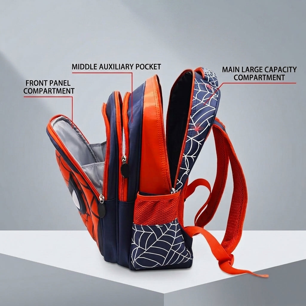 PALAY 3D Spiderman School Backpack for Kids Waterproof Large School Bag