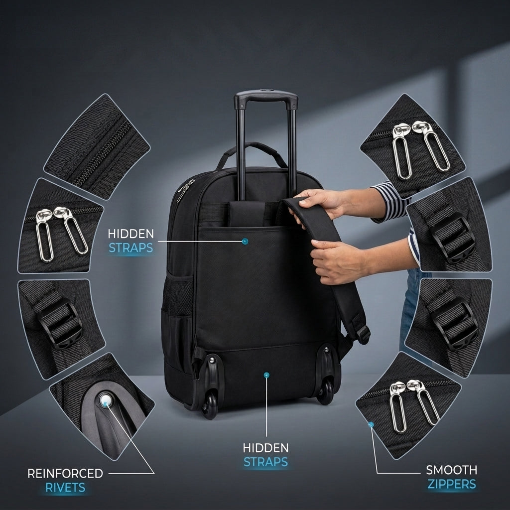 PALAY Wheeled Travel Bag with Trolley Handle Waterproof Oxford Cloth