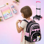 PALAY Trolley School Backpack for Girls with Detachable Wheels