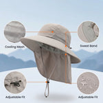 PALAY UPF 50+ Fishing Hat for Men & Women Wide Brim Sun Hat