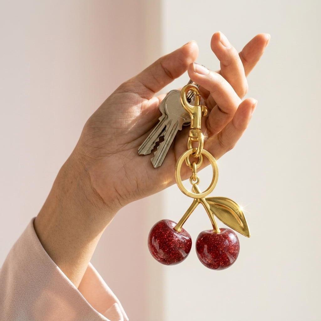 PALAY Red Cherry Bag Charm Keyring