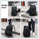 PALAY® School Backpack on 6-Wheel Backpack with Retractable Pull Handle School Backpack Detachable Wheel Stand Design Fashion Travel Backpack School Gift for Kids 6-12 Years Old
