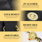 PALAY® Mini Fanny Bag Chic PU Small Purse Bag Casual Waist Coin Bag Dechable Adjustable Chain Belt Design Fashion Piece Waist Purse Bag Gift for Women, 11x9cm