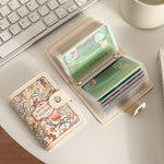 PALAY® PU Card Bag for Women Multi Credit Card Bag Holds Up 20 Cards Travel Card Organizer Transparent Card Pockets Fashion Floral Printed Card Bag Mother's Day Gift Birthday Gift for Women